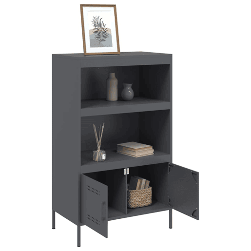 Aparador - Bufete - Móvei de apoio alto 68x39x113 cm aço antracite pt2250