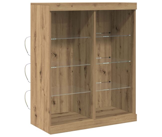 Aparador - mueble de almacenamiento led roble artesanal 41 x 37 x 100 cm es4188