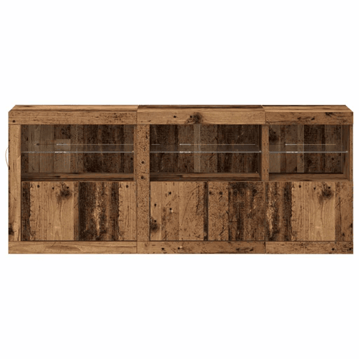 Aparador - Bufete - Móvei de apoio LED Madeira antiga 162 x 37 x 67 cm Madeira processada pt4151