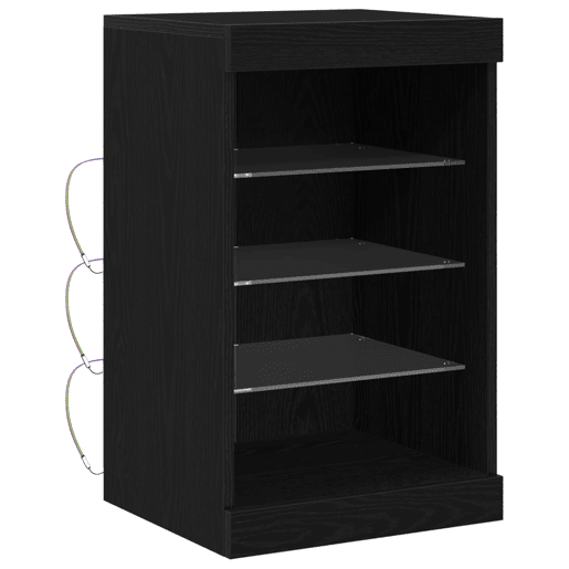 Aparador - Bufete - Móvei de apoio LED Carvalho Preto 41 x 37 x 67 cm Madeira processada pt4203