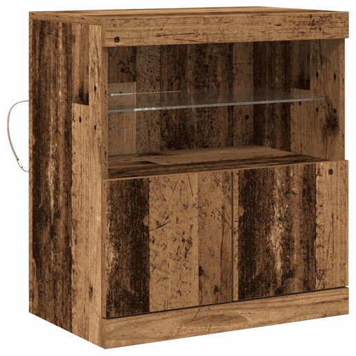 Aparador - Bufete - Móvei de apoio LED Castanho 60,5 x 37 x 67 cm Madeira processada pt4175