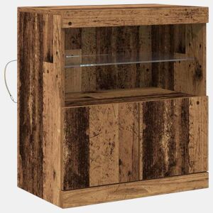 Aparador - Bufete - Móvei de apoio LED Castanho 60,5 x 37 x 67 cm Madeira processada pt4175