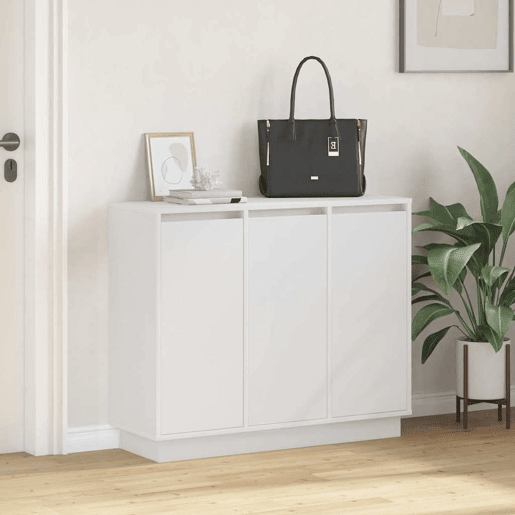 Aparador - Bufete - Móvei de apoio LED Branco 90 x 32 x 75 cm Madeira processada pt4130 Aparador - Bufete - Móvei de apoio LED Branco 90 x 32 x 75 cm Madeira processada pt4130