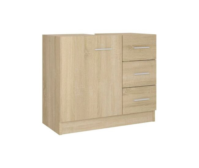 Armario para lavabo kemba 1 armario con 3 cajones natural 54x63x30 cm