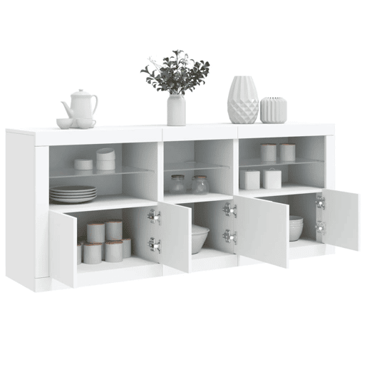 Aparador - Bufete - Móvei de apoio com luzes LED 162x37x67 cm branco pt1916