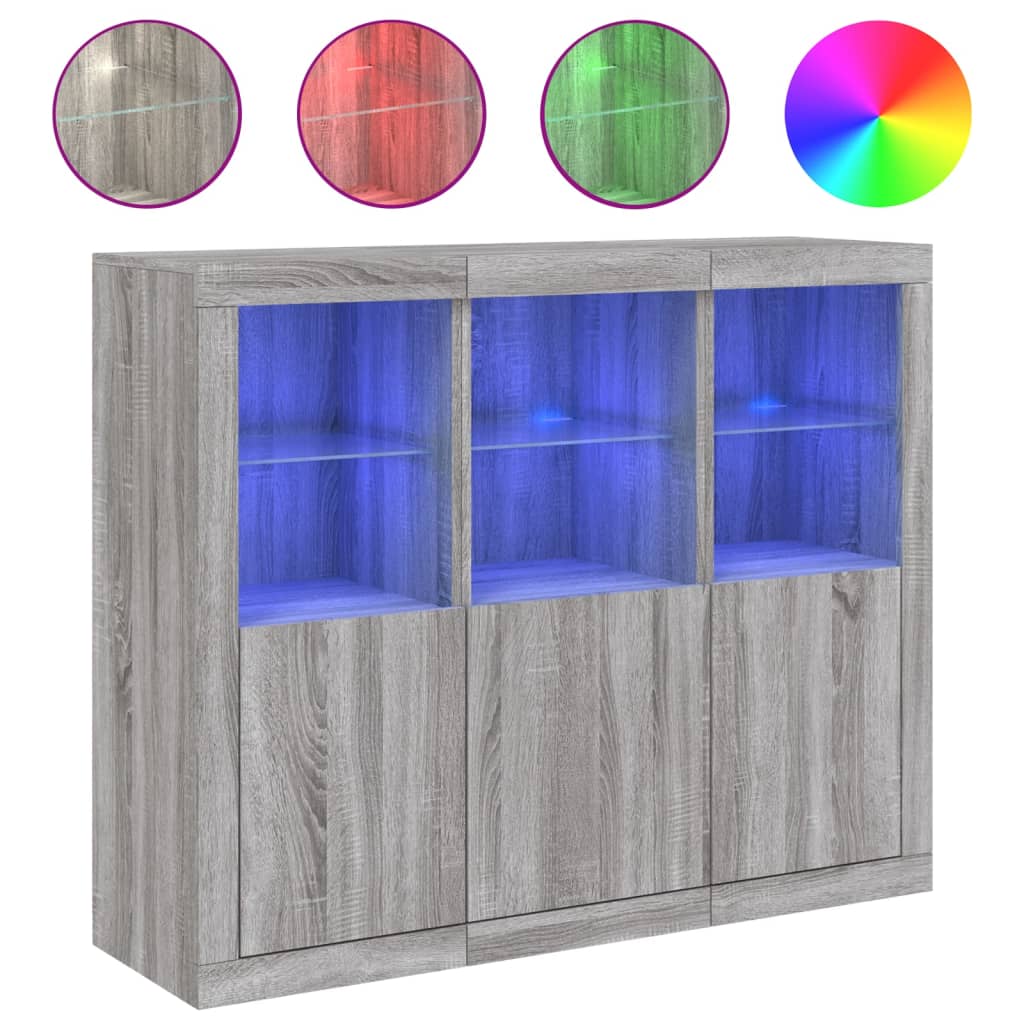 Aparador - Mueble de almacenamiento 123 Roble/ Gris