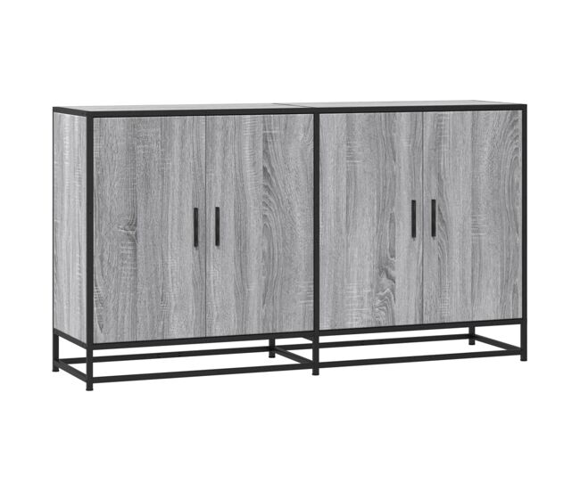 Aparador - mueble de almacenamiento madera de ingeniería gris sonoma 134x35x76 cm es4432