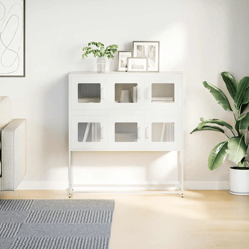 Aparador - Bufete - Móvei de apoio 100,5x39x107 cm aço laminado a frio branco pt2273
