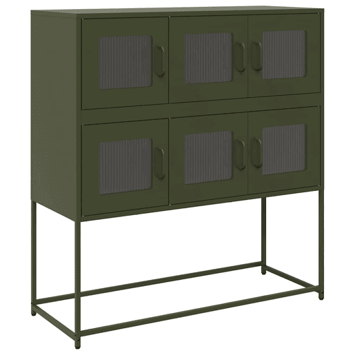 Aparador - Bufete - Móvei de apoio 100,5x39x107 cm aço laminado a frio verde-azeitona pt2319