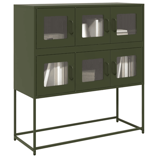 Aparador - Bufete - Móvei de apoio 100,5x39x107 cm aço laminado a frio verde-azeitona pt2319