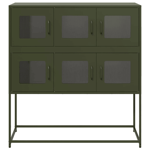 Aparador - Bufete - Móvei de apoio 100,5x39x107 cm aço laminado a frio verde-azeitona pt2319