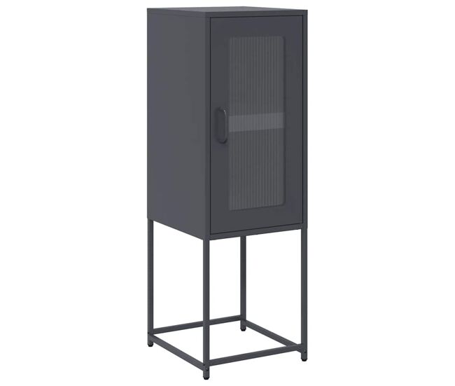 Aparador - mueble de almacenamiento de acero laminado en frío gris antracita 36x39x107 cm es2287