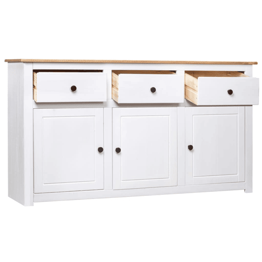 Aparador - Bufete - Móvei de apoio 135x40x80 cm pinho maciço panama branco pt3817