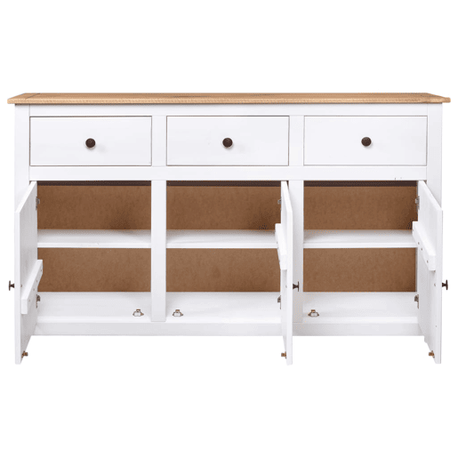 Aparador - Bufete - Móvei de apoio 135x40x80 cm pinho maciço panama branco pt3817