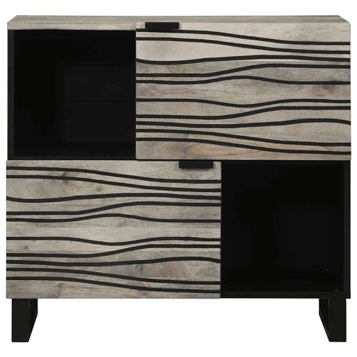 Bufete - Móvei de apoio Branco 80 x 33 x 75 cm Madeira de mangueira maciça pt1663