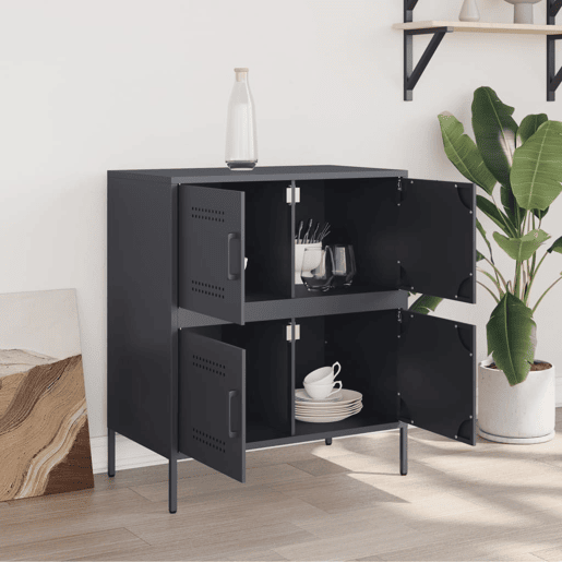 Aparador - Bufete - Móvei de apoio 68x39x79 cm aço antracite pt2254