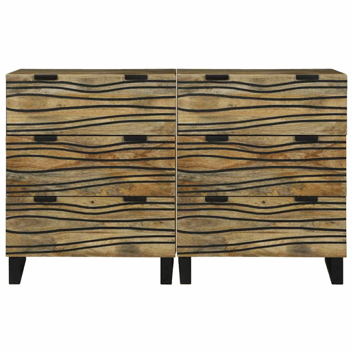 Conjunto de Bufete - Móvei de apoios com gaveta 2 pcs Natural 60 x 33,5 x 75 cm pt5350