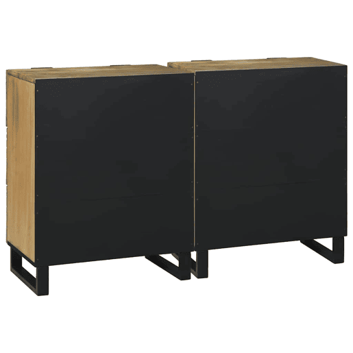 Conjunto de Bufete - Móvei de apoios com gaveta 2 pcs Natural 60 x 33,5 x 75 cm pt5350