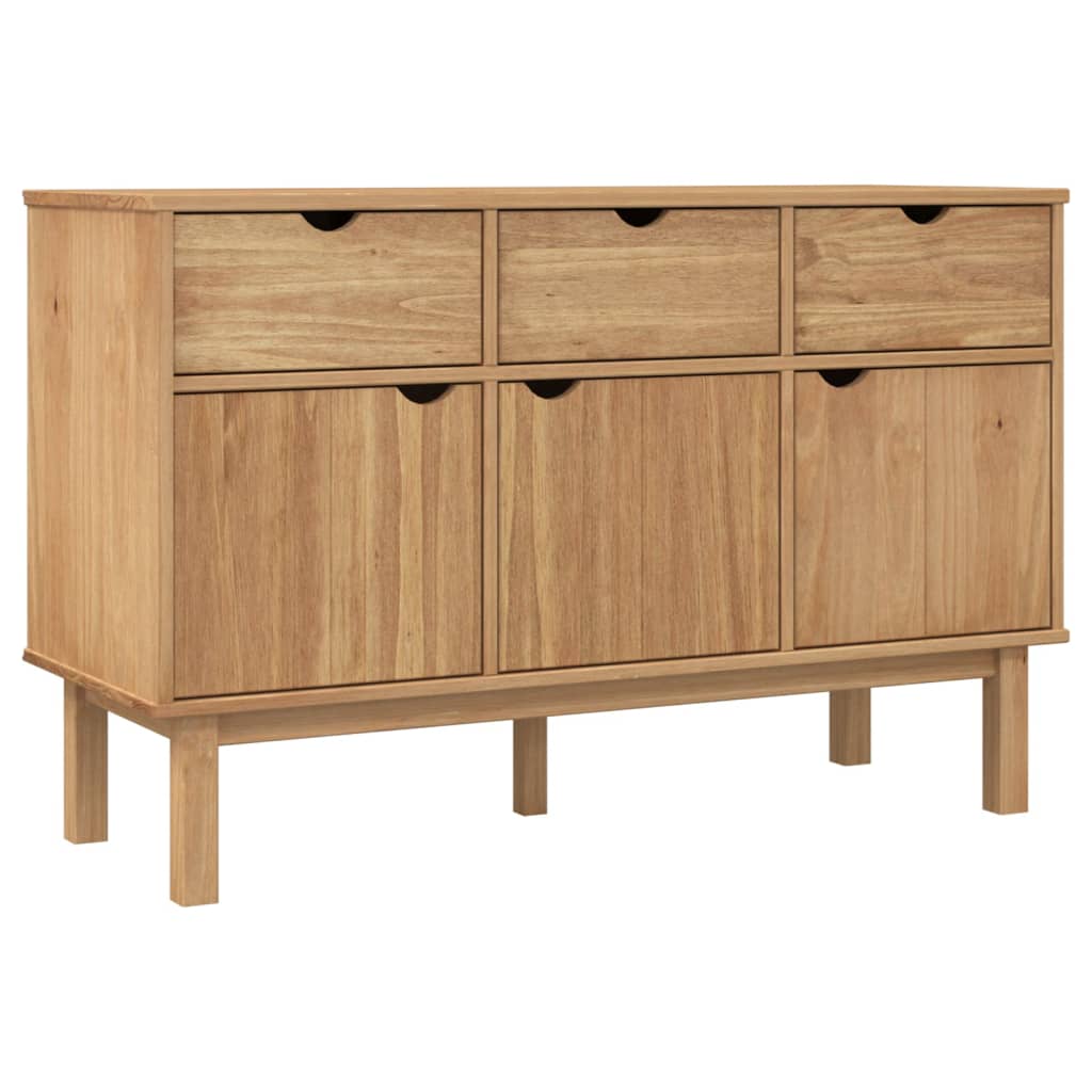 Aparador - mueble de almacenamiento madera maciza pino 114x43x73,5 cm es4836