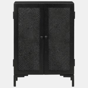 Aparador - Bufete - Móvei de apoio 55x30x77 cm madeira de mangueira maciça e ferro preto pt2434