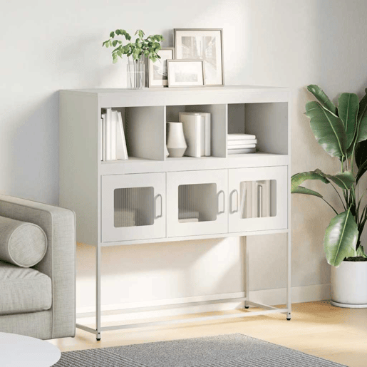 Aparador - Bufete - Móvei de apoio 100,5x39x107 cm aço laminado a frio branco pt2272