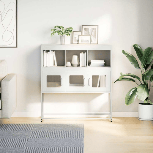 Aparador - Bufete - Móvei de apoio 100,5x39x107 cm aço laminado a frio branco pt2272