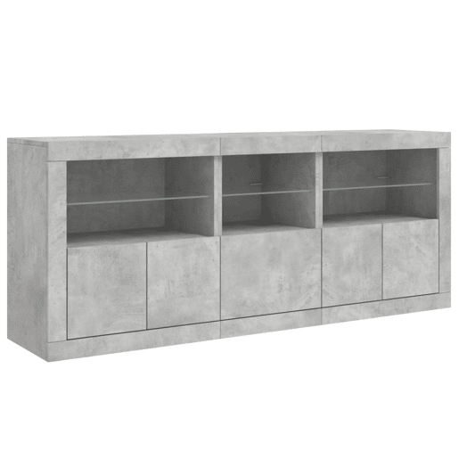 Aparador - Bufete - Móvei de apoio com luzes LED 162x37x67 cm cinzento cimento pt1946