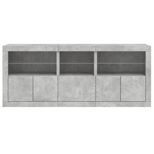 Aparador - Bufete - Móvei de apoio com luzes LED 162x37x67 cm cinzento cimento pt1946