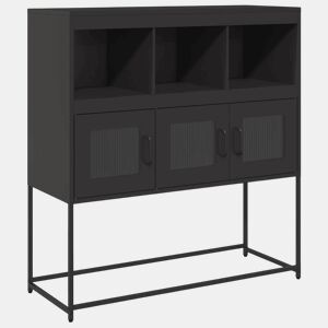 Aparador - Bufete - Móvei de apoio 100,5x39x107 cm aço laminado a frio preto pt2291