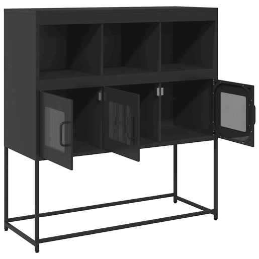 Aparador - Bufete - Móvei de apoio 100,5x39x107 cm aço laminado a frio preto pt2291