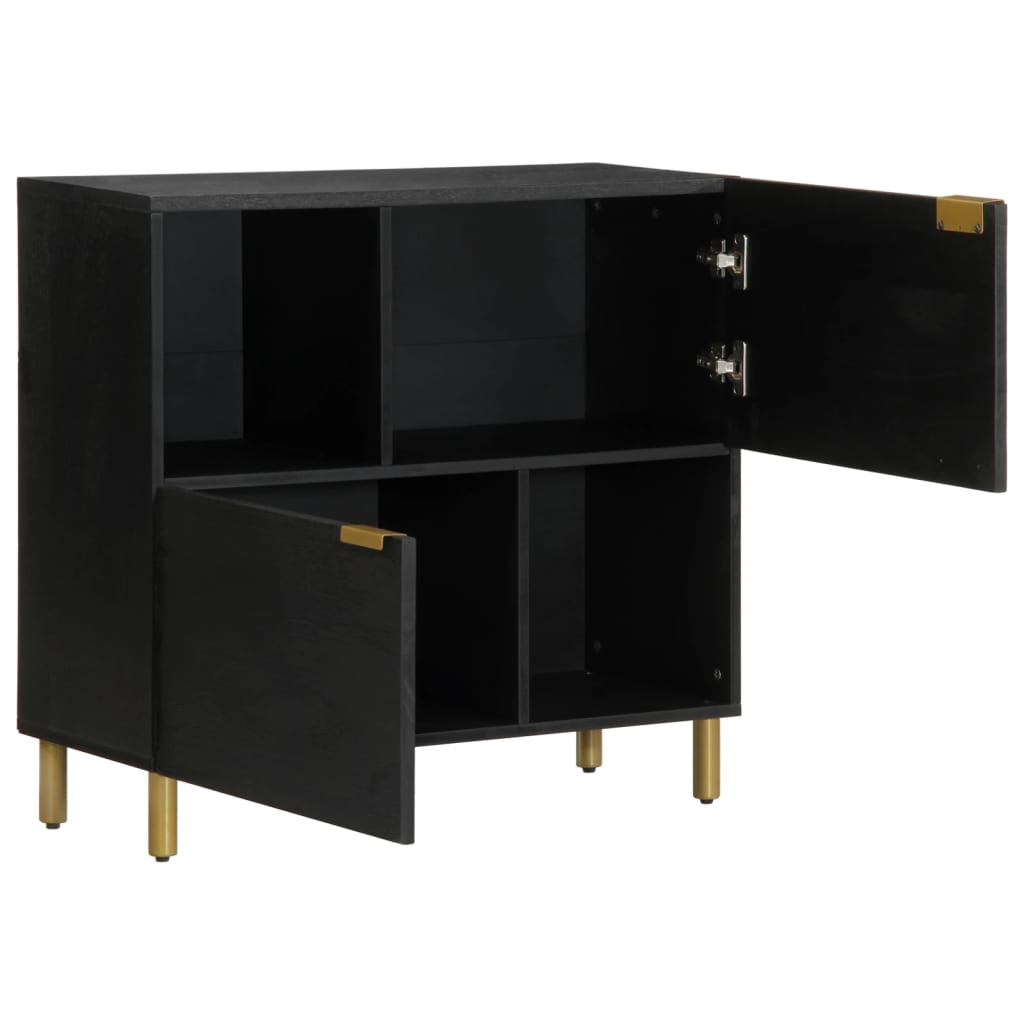 Aparador - mueble de almacenamiento de madera de ingeniería negro 80x33x75 cm es3556