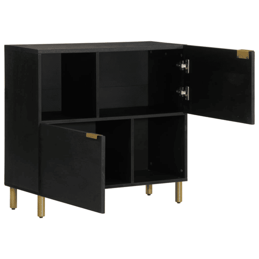 Aparador - Bufete - Móvei de apoio 80x33x75 cm derivados de madeira preto pt3556 Aparador - Bufete - Móvei de apoio 80x33x75 cm derivados de madeira preto pt3556