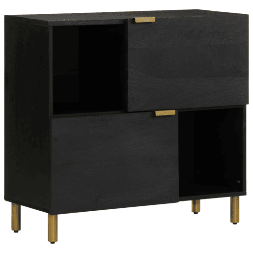 Aparador - Bufete - Móvei de apoio 80x33x75 cm derivados de madeira preto pt3556 Aparador - Bufete - Móvei de apoio 80x33x75 cm derivados de madeira preto pt3556