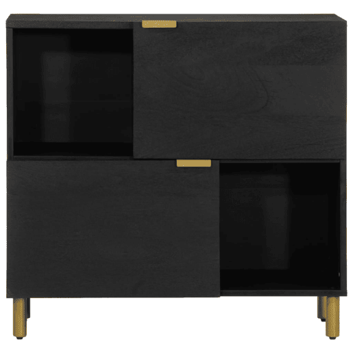 Aparador - Bufete - Móvei de apoio 80x33x75 cm derivados de madeira preto pt3556 Aparador - Bufete - Móvei de apoio 80x33x75 cm derivados de madeira preto pt3556