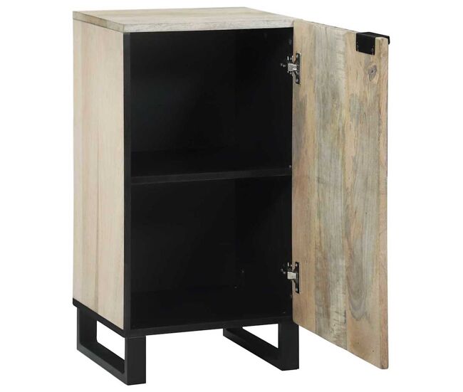 Aparador - mueble de almacenamiento blanco 40 x 33 x 75 cm madera maciza de mango es1660
