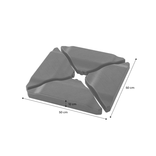 Base para guarda-sol, set de 4 placas Antracite - 50x50x12 cm