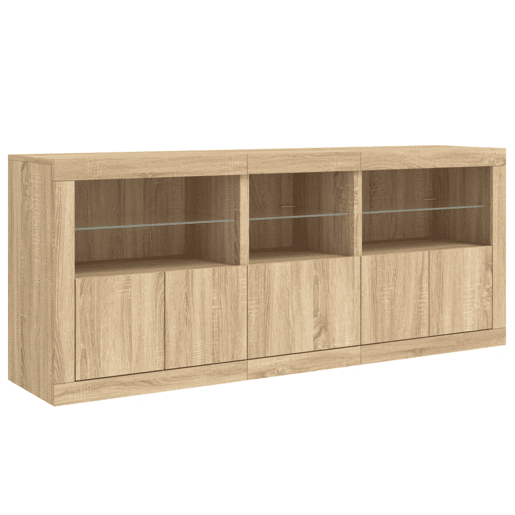 Aparador - Bufete - Móvei de apoio com luzes LED 162x37x67 cm carvalho sonoma pt2065