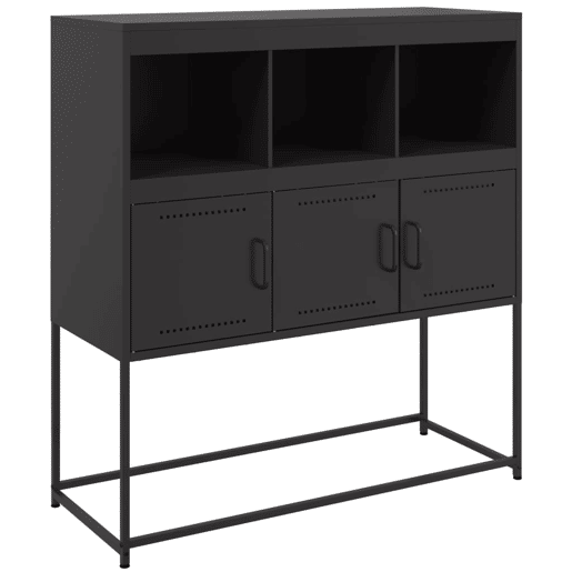 Aparador - Bufete - Móvei de apoio 100,5x39x107 cm aço preto pt2288 Aparador - Bufete - Móvei de apoio 100,5x39x107 cm aço preto pt2288