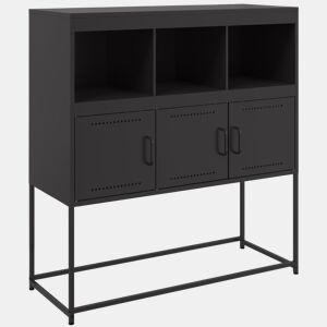 Aparador - Bufete - Móvei de apoio 100,5x39x107 cm aço preto pt2288
