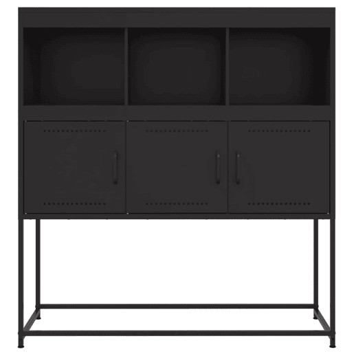Aparador - Bufete - Móvei de apoio 100,5x39x107 cm aço preto pt2288 Aparador - Bufete - Móvei de apoio 100,5x39x107 cm aço preto pt2288
