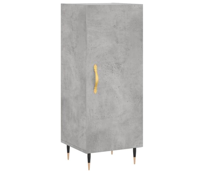 Aparador - mueble de almacenamiento de madera contrachapada gris hormigón 34,5x34x90 cm es2742