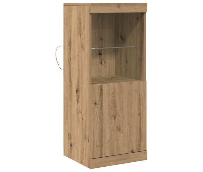 Aparador - mueble de almacenamiento led roble artesanal 41 x 37 x 100 cm es4187