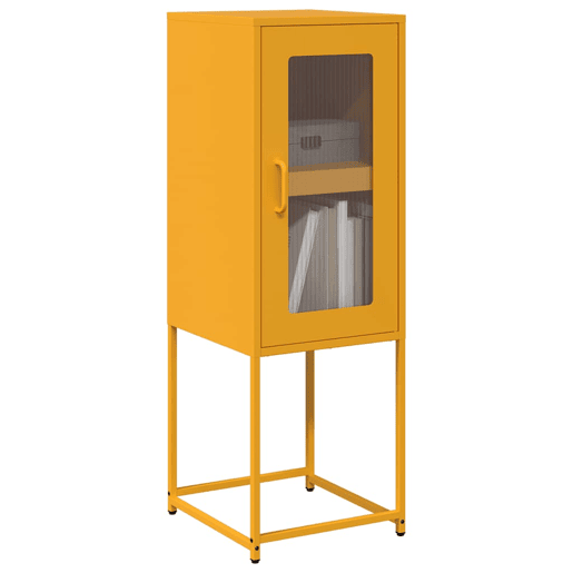 Aparador - Bufete - Móvei de apoio 36x39x107 cm aço laminado a frio amarelo mostarda pt2258
