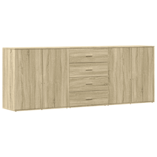 Aparadores - Bufetes - Móveis de apoio 3 pcs derivados de madeira cor carvalho sonoma pt5300
