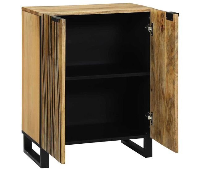Aparador - mueble de almacenamiento natural 60 x 33,5 x 75 cm madera de mango maciza es4784