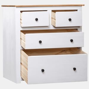 Aparador - Bufete - Móvei de apoio 80x40x83 cm madeira de pinho Panama branco pt4010