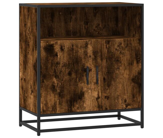 Aparador - mueble de almacenamiento madera ingeniería roble ahumado 68x35x76 cm es4598