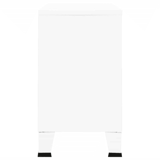 Aparador - Bufete - Móvei de apoio industrial 105x35x62 cm metal e vidro branco pt4123