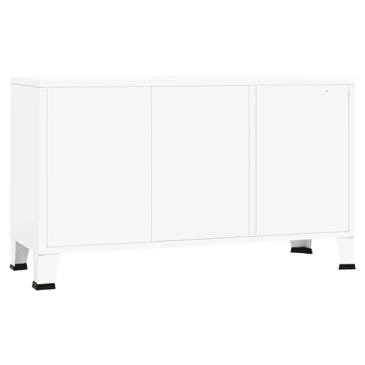 Aparador - Bufete - Móvei de apoio industrial 105x35x62 cm metal e vidro branco pt4123