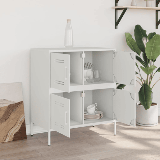 Aparador - Bufete - Móvei de apoio 68x39x79 cm aço branco pt2230